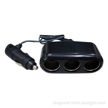 Three-dragged Cigarette Lighter Charger with 12 to 24V Input Voltage